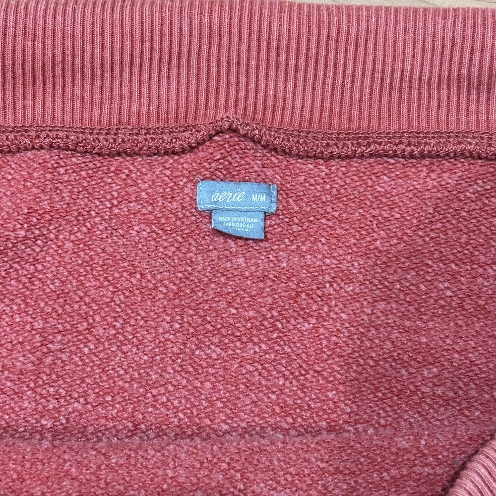 Aerie Salmon Orange Off the Shoulder Crewneck Sweatshirt - Image 3