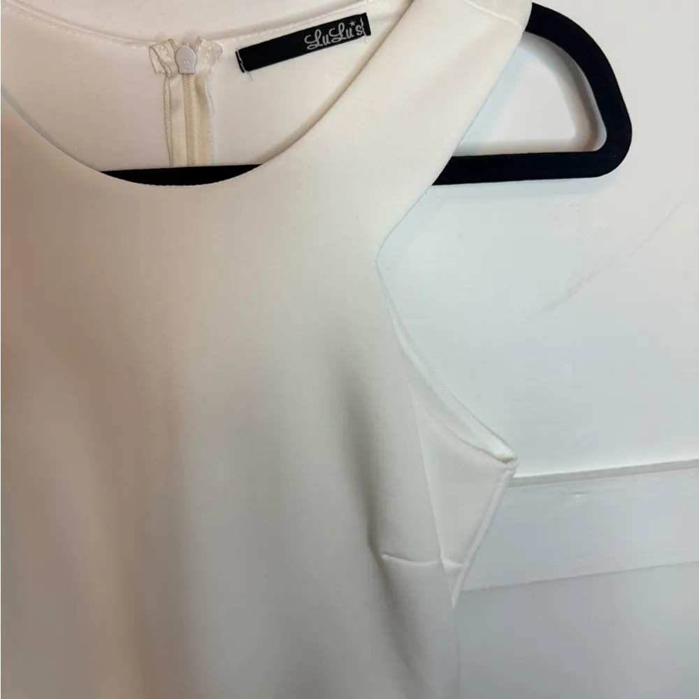 Lulus High Neck White Fit & Flare Skater Dress - Image 5