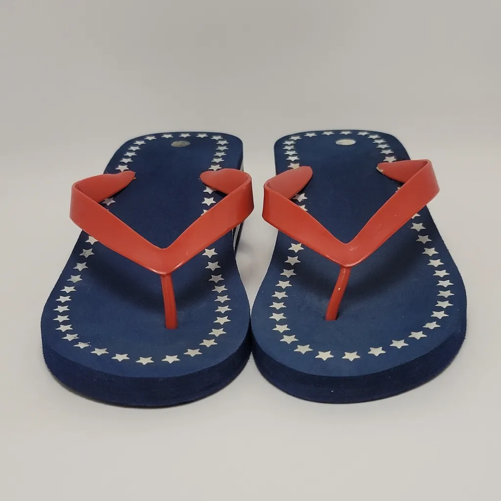Star Spangled Womens Wedge Flip Flops Size L 9 - Image 6