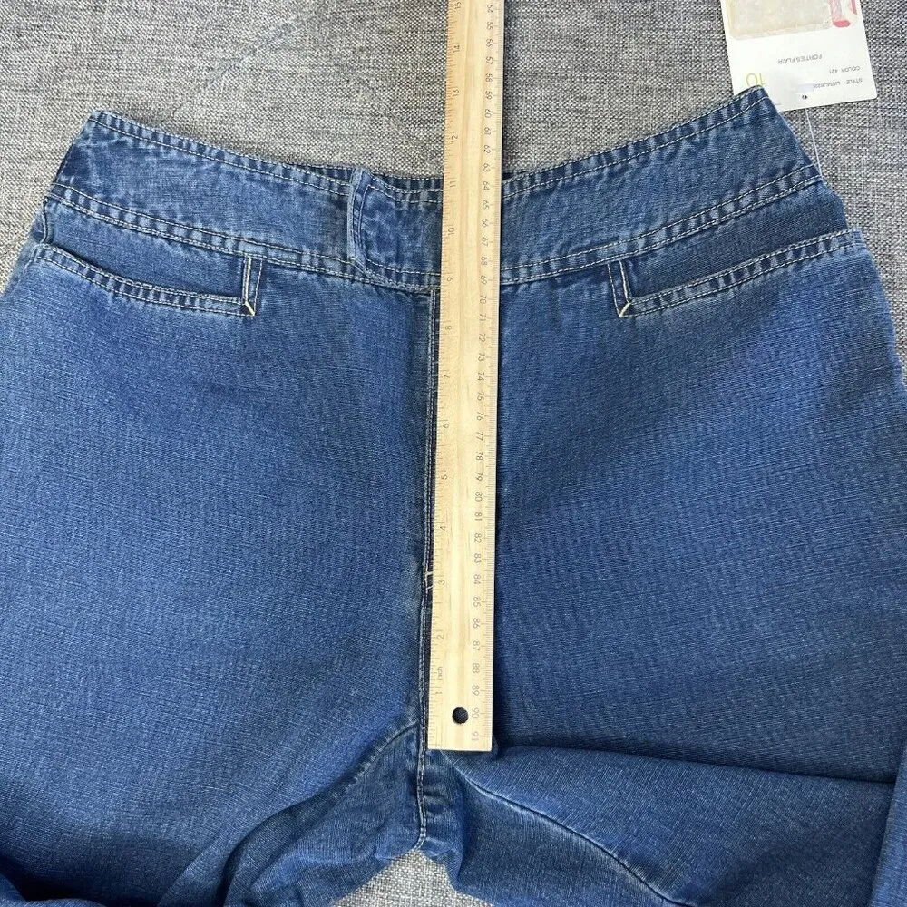 Liz Claiborne Jeans Size 10 Straight Wide Leg Dark Wash Lizwear Forties‎ Flair - Image 4