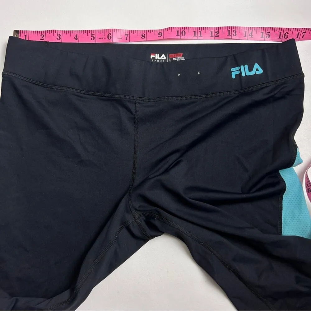 Fila Women's  Athletic Sporty Workout  Athleisure Two Color Bike Shorts Sz L - Image 4