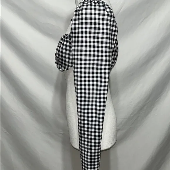 Princess Poly Black and White Fitted Bustier Blouse - Image 2