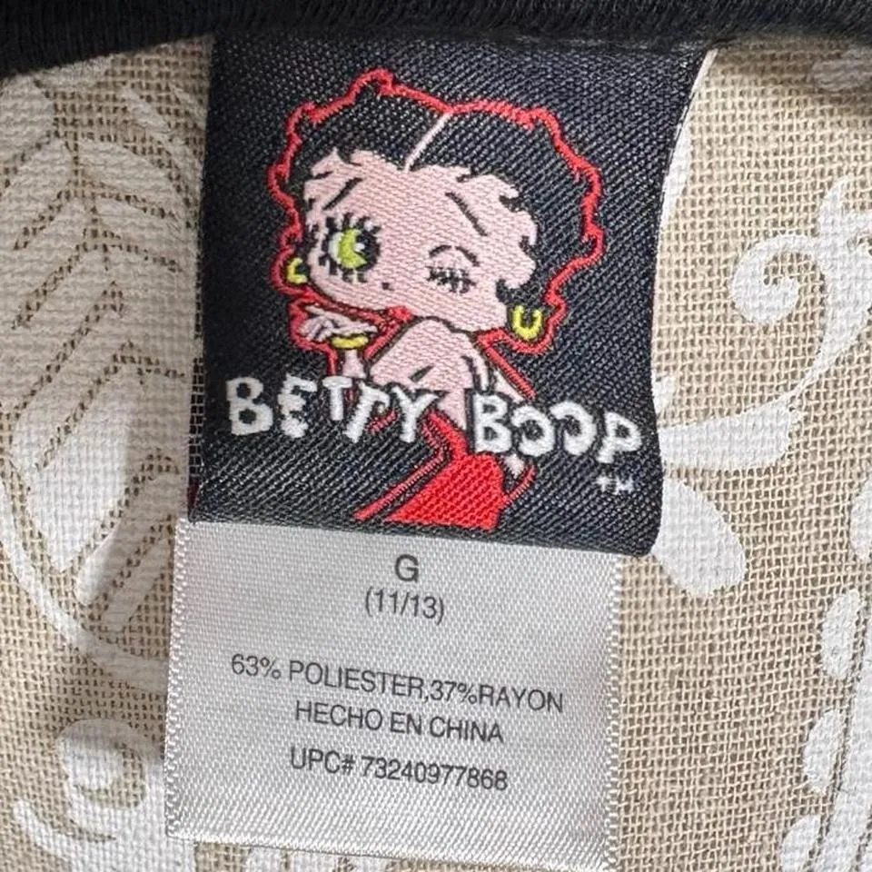 Betty Boop Lace Shoulder Graphic Tee NWT Jerry Leigh Juniors Large Retro Y2K - Image 5