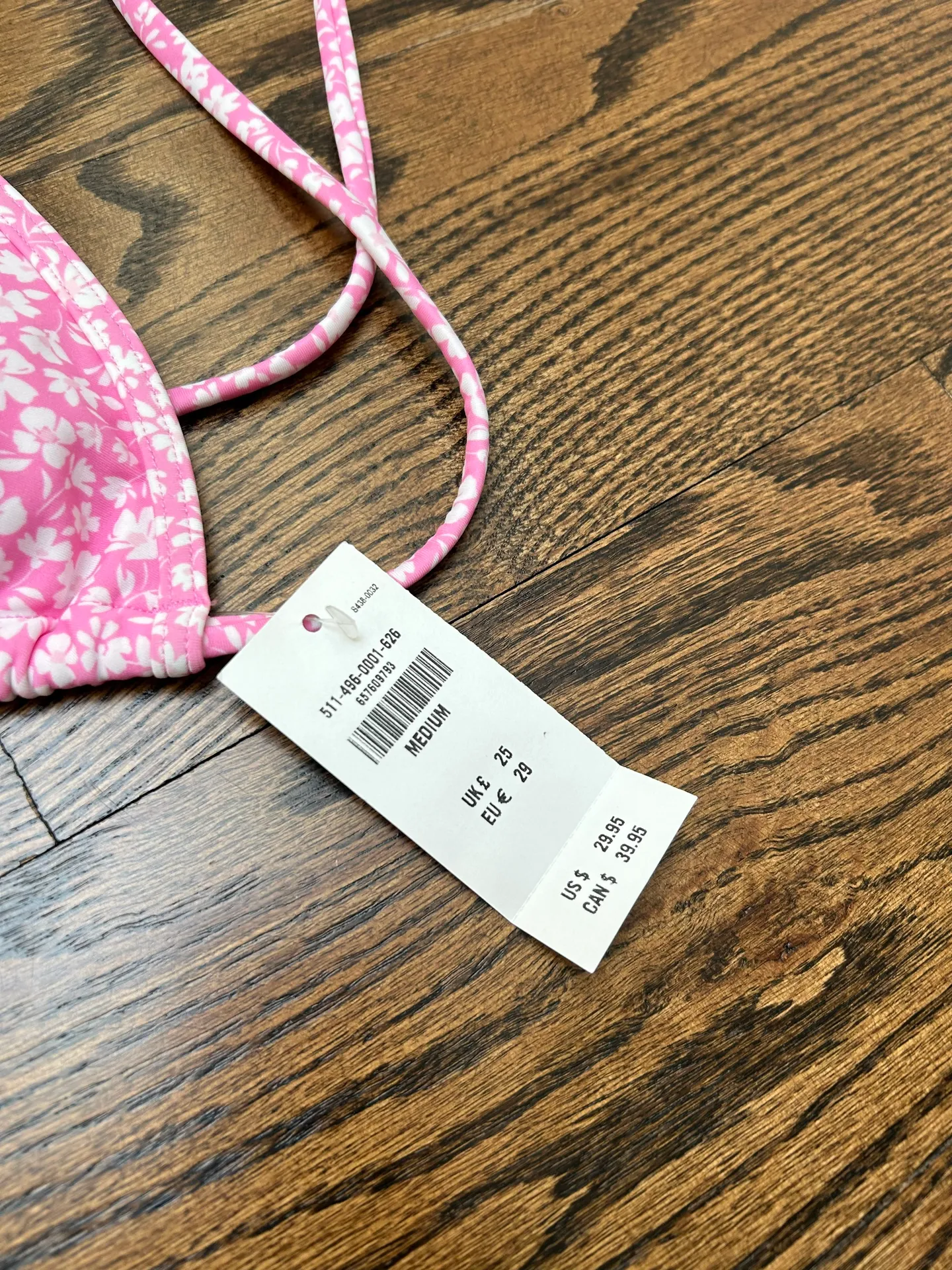 Hollister Pink Floral Bikini Top - Image 2