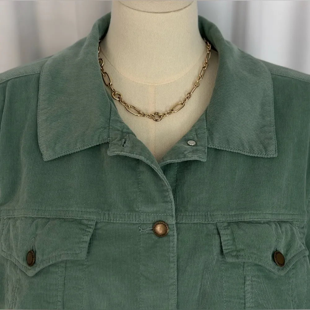 Caribbean Joe Sage Green Corduroy Button-up Women's Jacket (1013) - Image 7