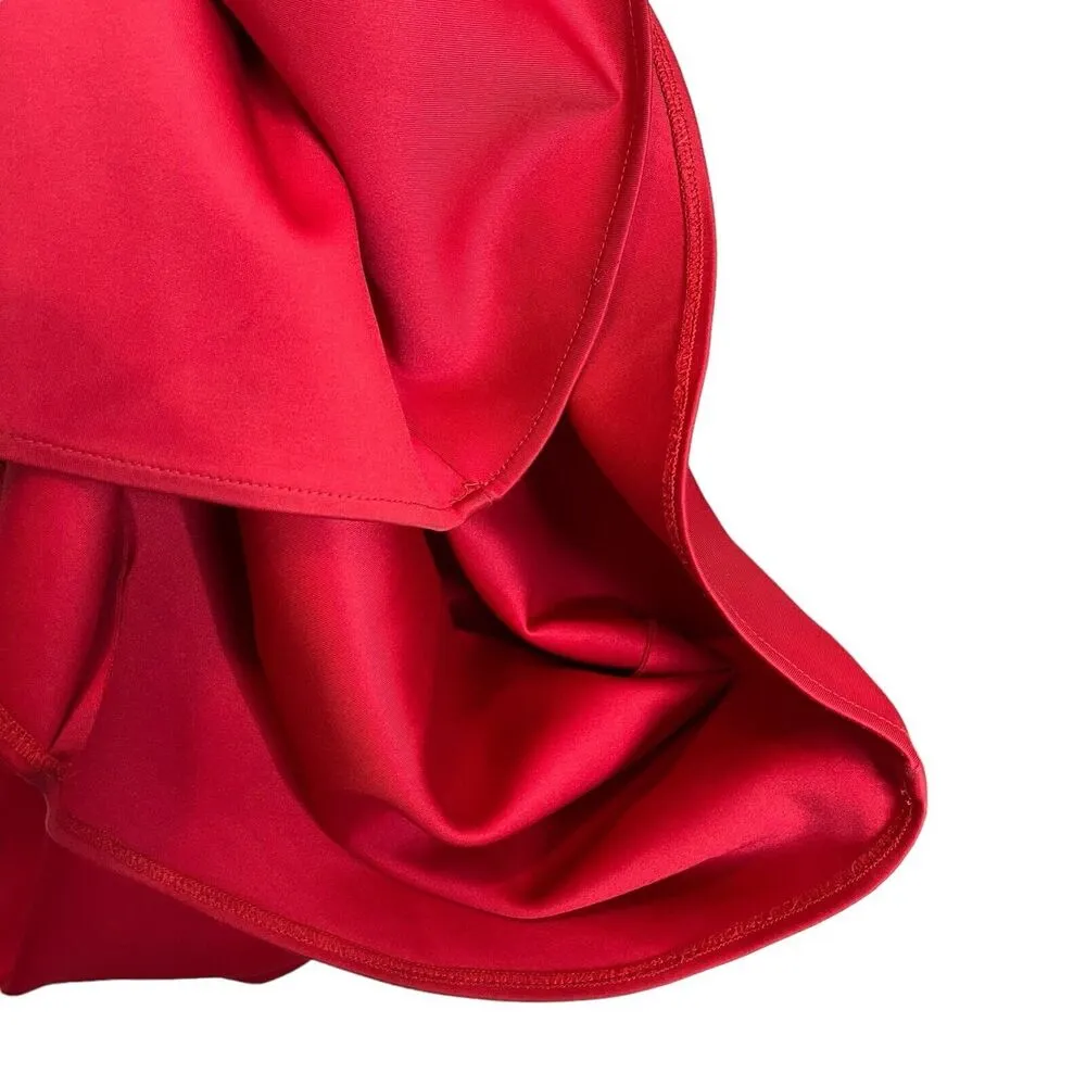 Black Halo Eve Molten Off Shoulder Red Maxi Dress Long Gown Women Size 10 - Image 11