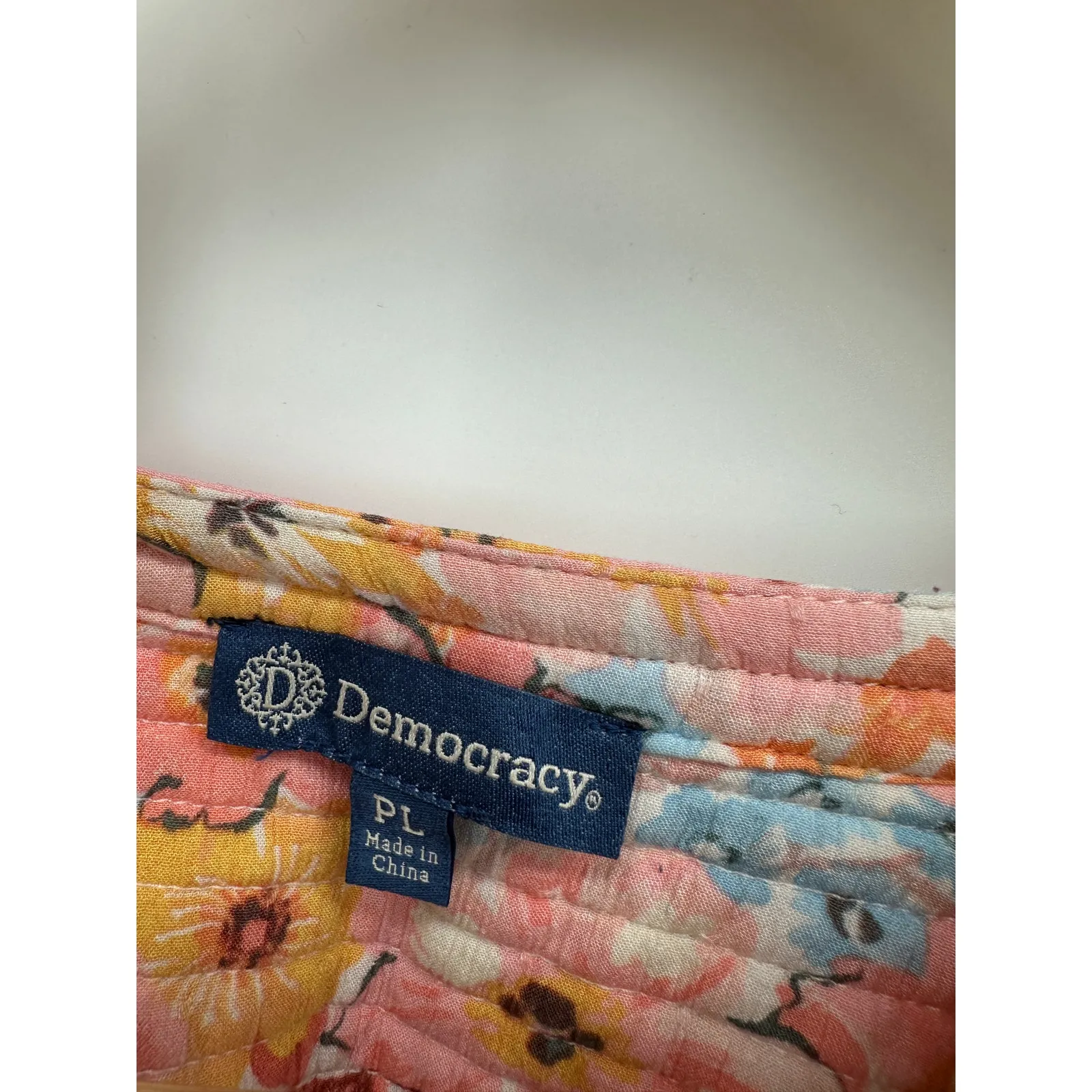 Democracy Floral Top Women Sz PL Ruffle Feminine Summer Spring Boxy Cottagecore - Image 6