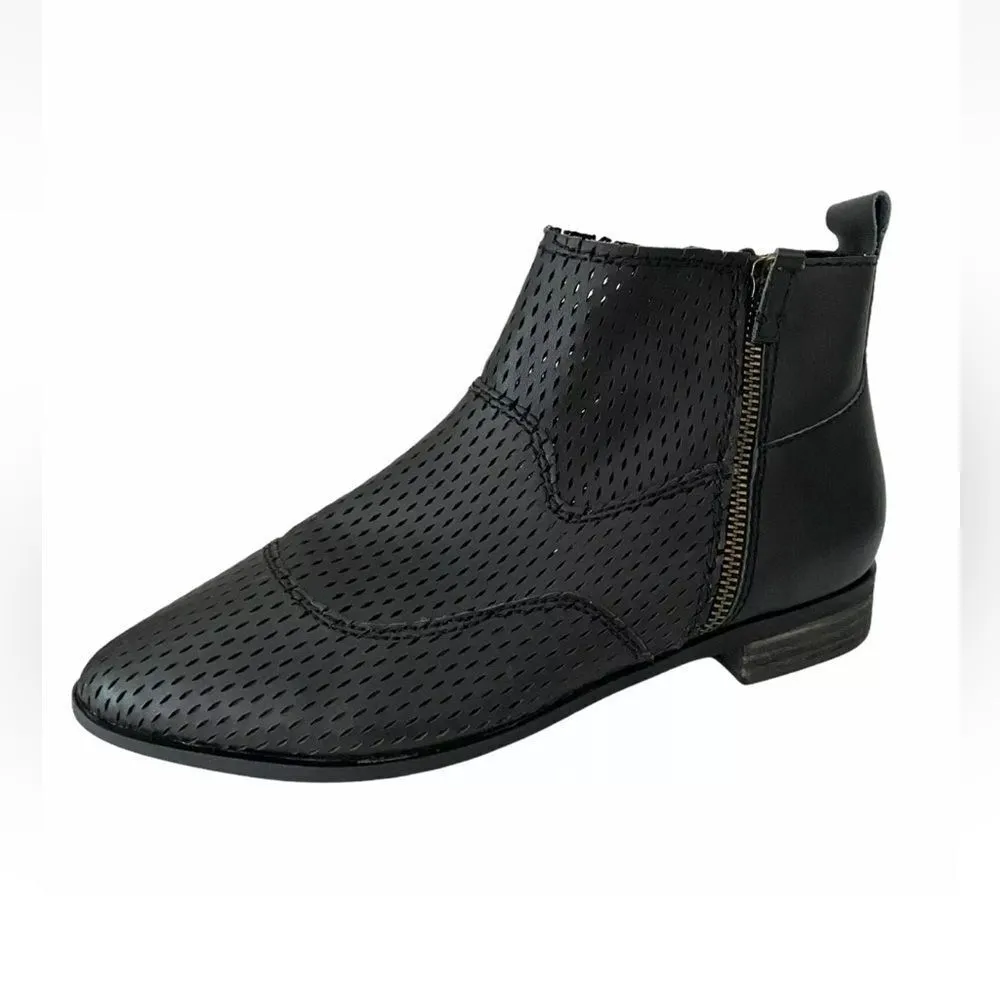 Kelsi Dagger  Black Alaska Perforated Zip Ankle Booties(Size 8) - Image 2
