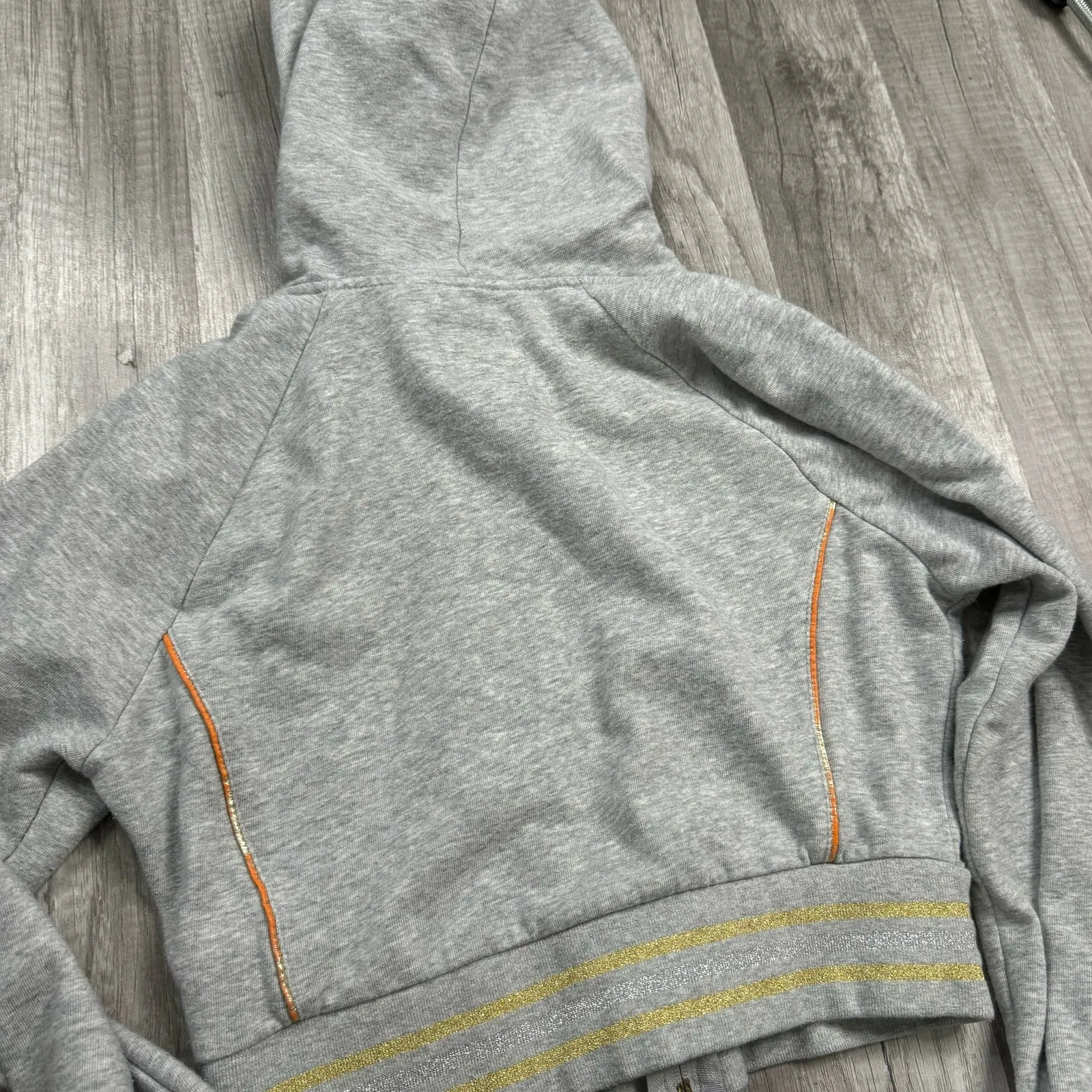 Y2k 00s South Pole Cropped Zip-Up Hoodie Jacket Gray McBling - Image 5
