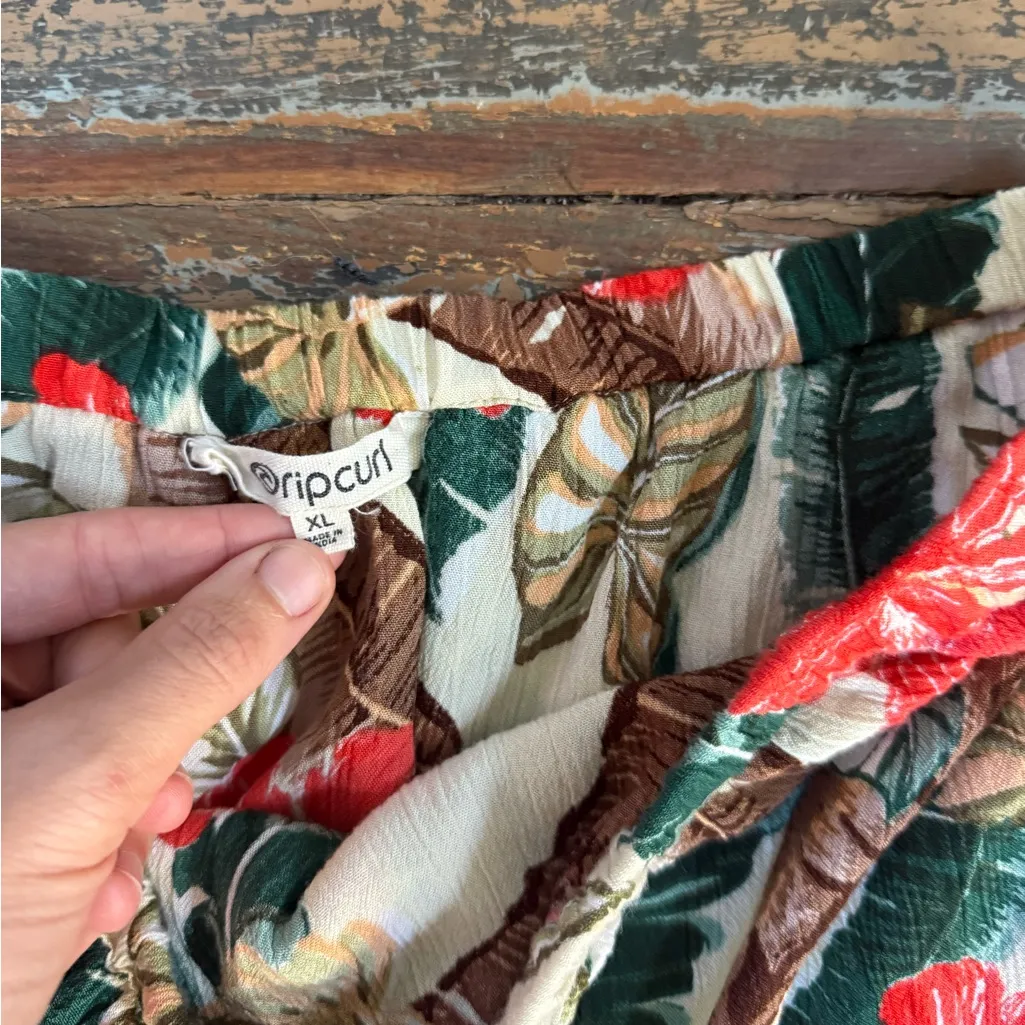 Rip Curl Tropic Coast Strapless Floral Maxi Dress ~ Size XL 💚🍄 - Image 10