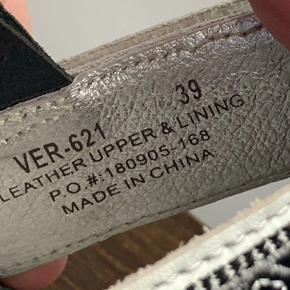 Alegria  Women's Leather Aztec Embroidered Two Strap Sandals Size 39 EU - Image 7