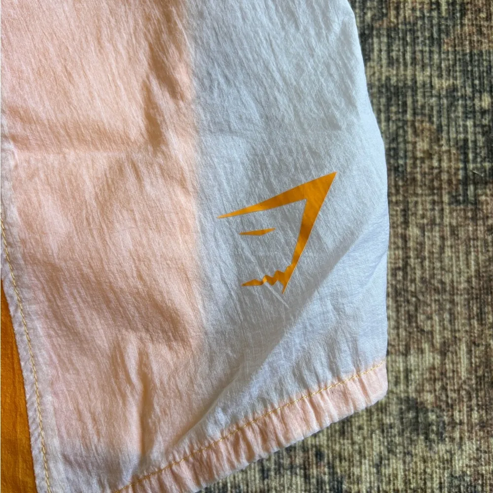 Gymshark PULSE 2 IN 1 SHORTS Orange and White Size Small - Image 8