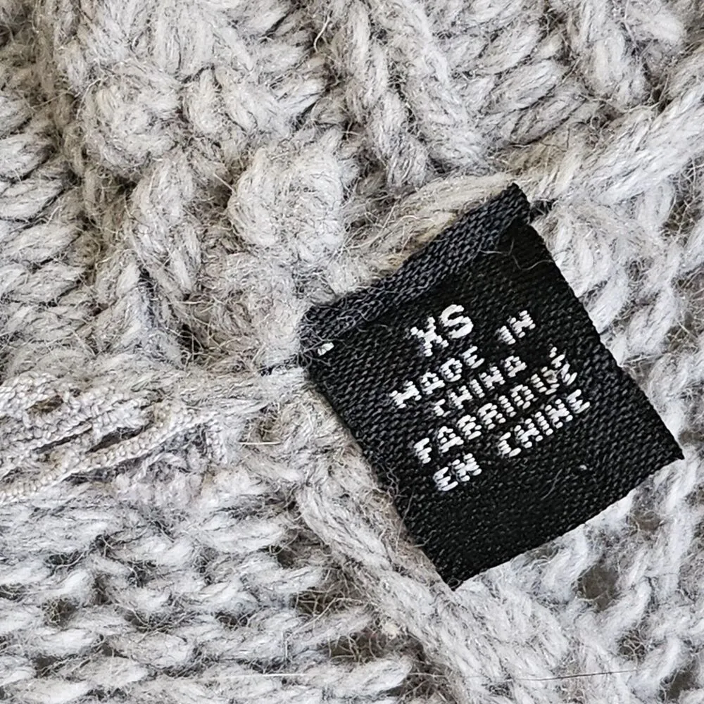 Anthropologie Knitted & Knotted Open Cardigan Size XS Ruffle Hem Gray - Image 7