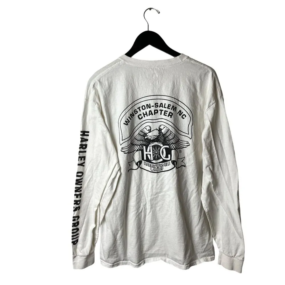 Harley Owners Group Winston Salem NC T Shirt White XL Extra Large Graphic Tee - Image 3