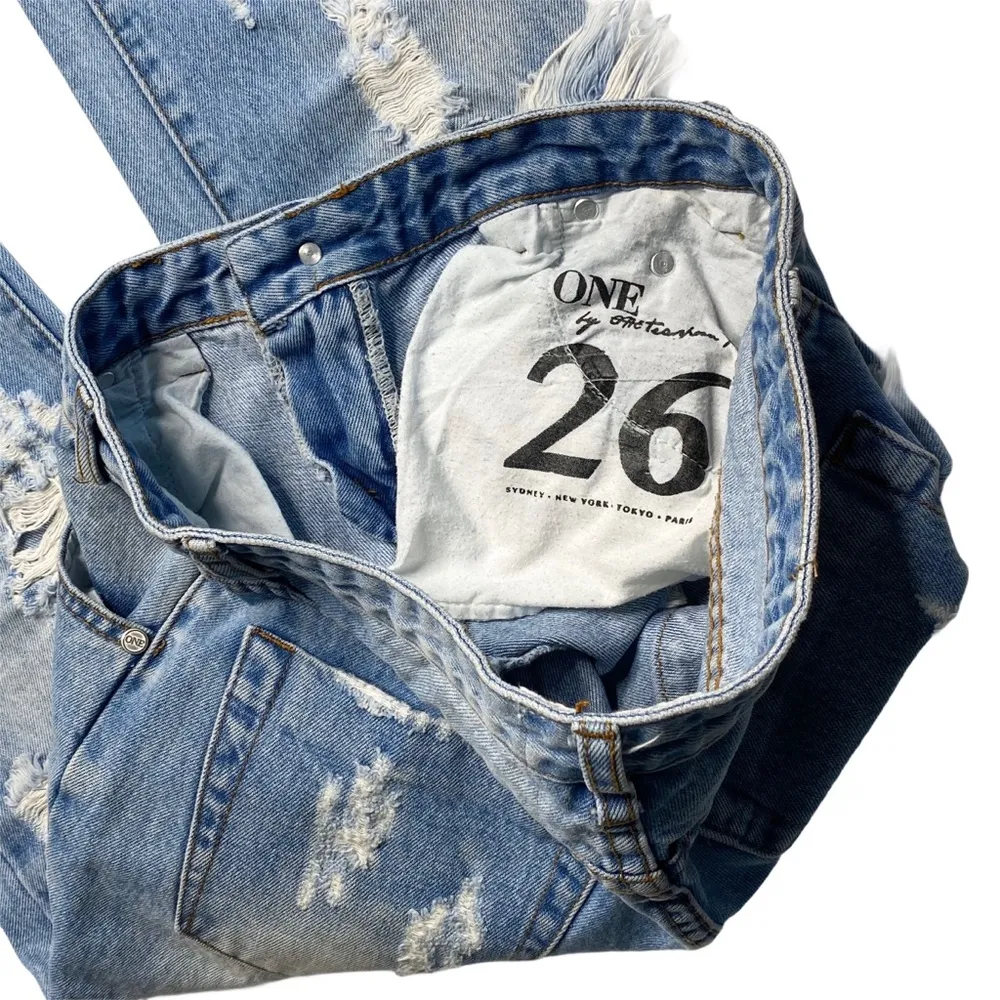 Rare: new Hailey Bieber’s  ☻︎ Patch Trashed Freebirds Jeans ☻︎ Rips - Image 9