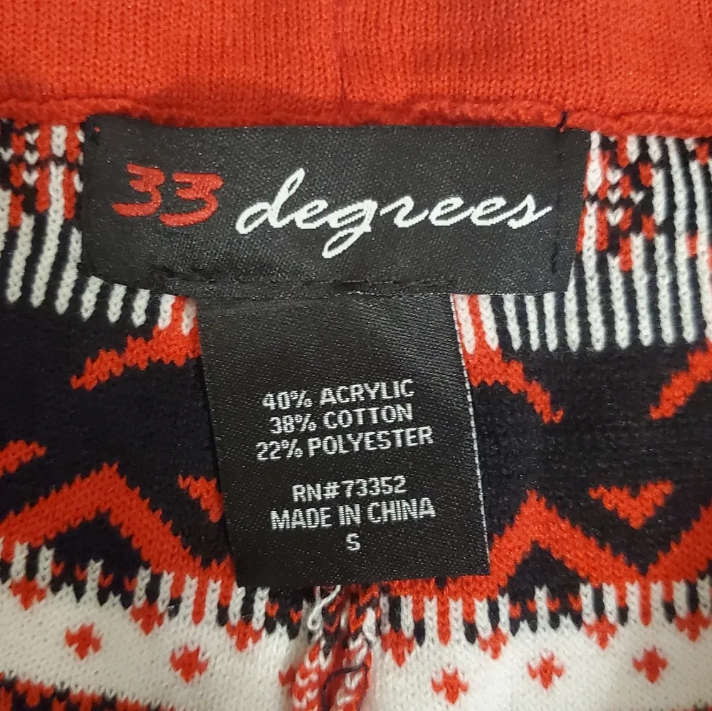 NWT! 33 Degrees Christmas Red Striped Tights S - Image 2