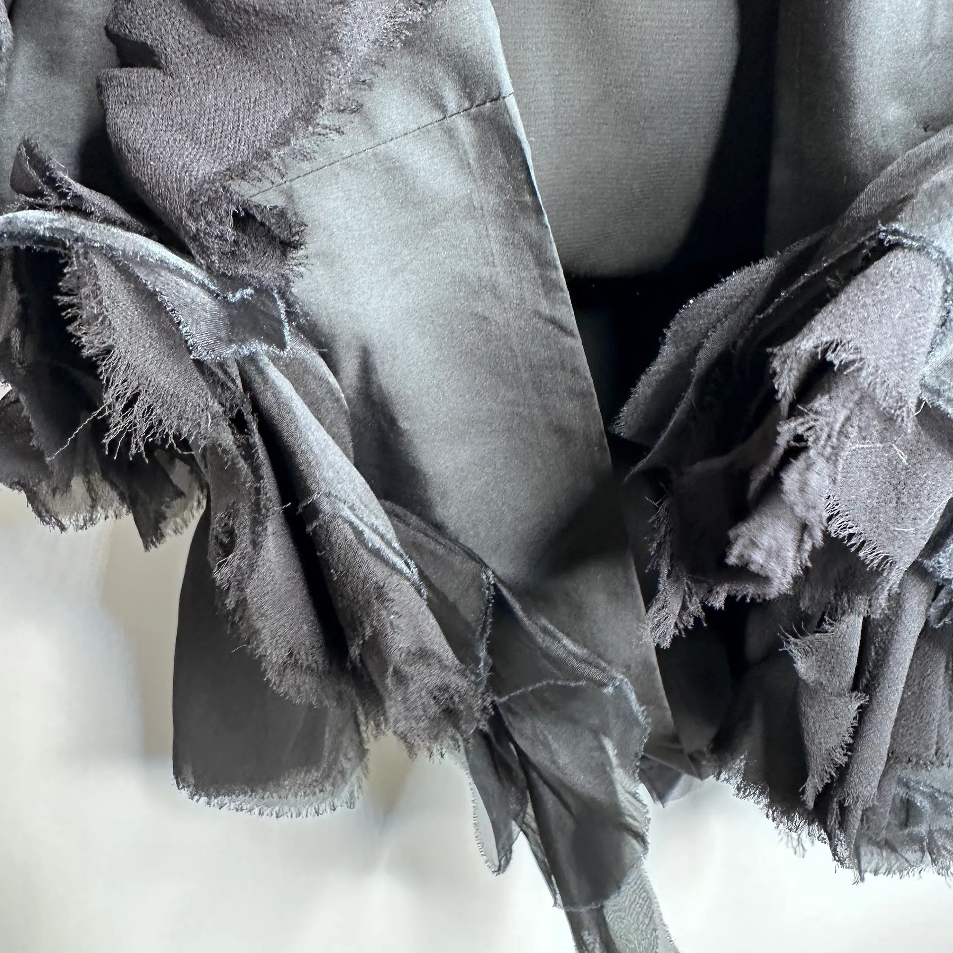 Black and White Silk Blend Ruffle Skirt Mini Dress Size 2 - Image 7