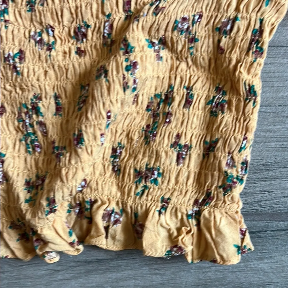 Sky and Sparrow Yellow Ruffled Crop Blouse - Image 3