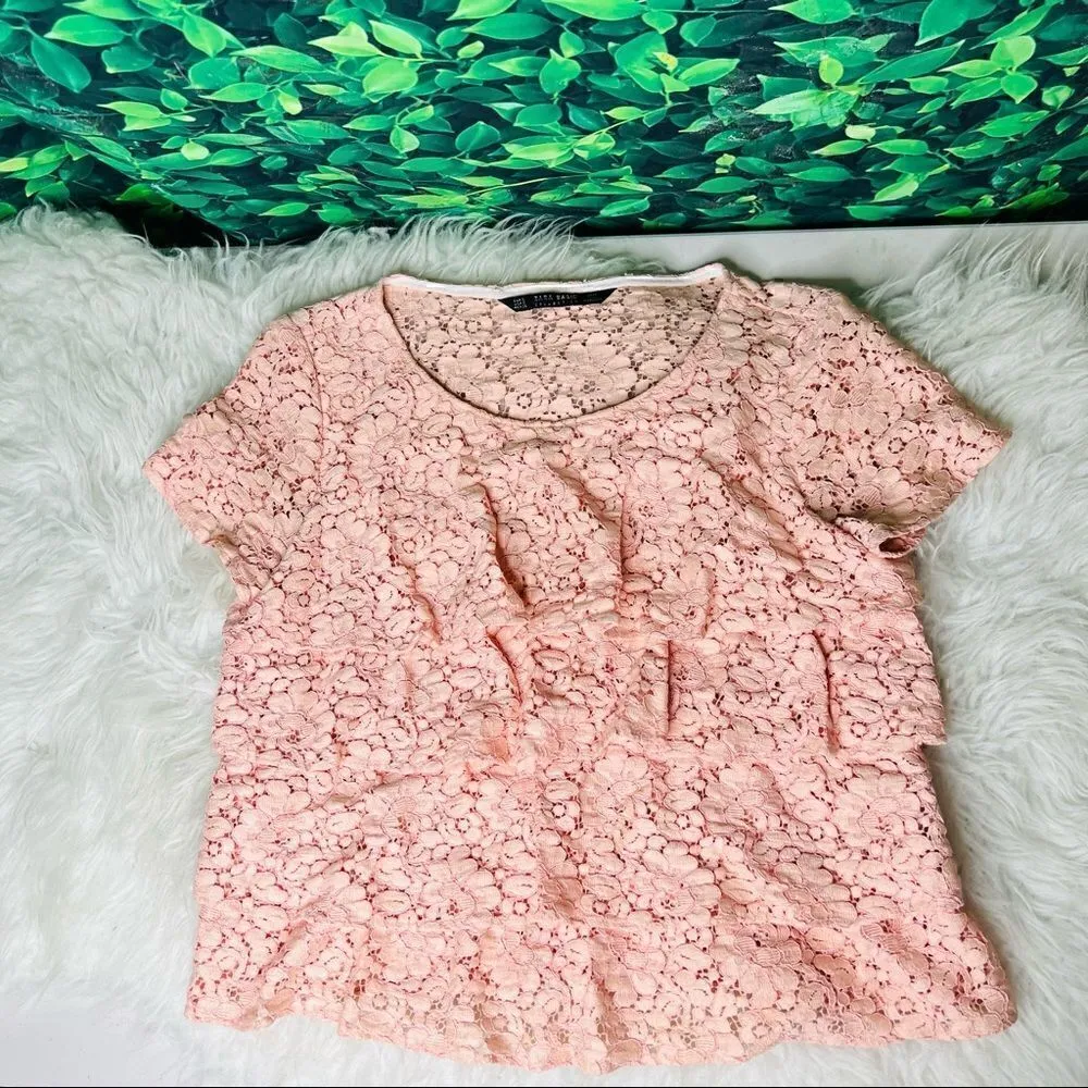 Zara Tiered Ruffle Top summer spring S - Image 6