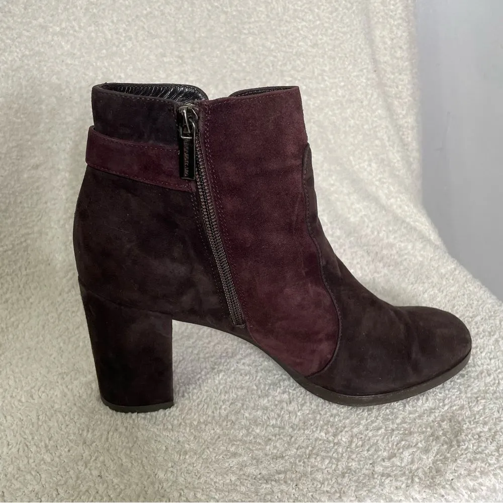Aquatalia 'Ella' Burgundy‎ Suede Heeled Ankle Bootie Size 10 $495 - Image 7