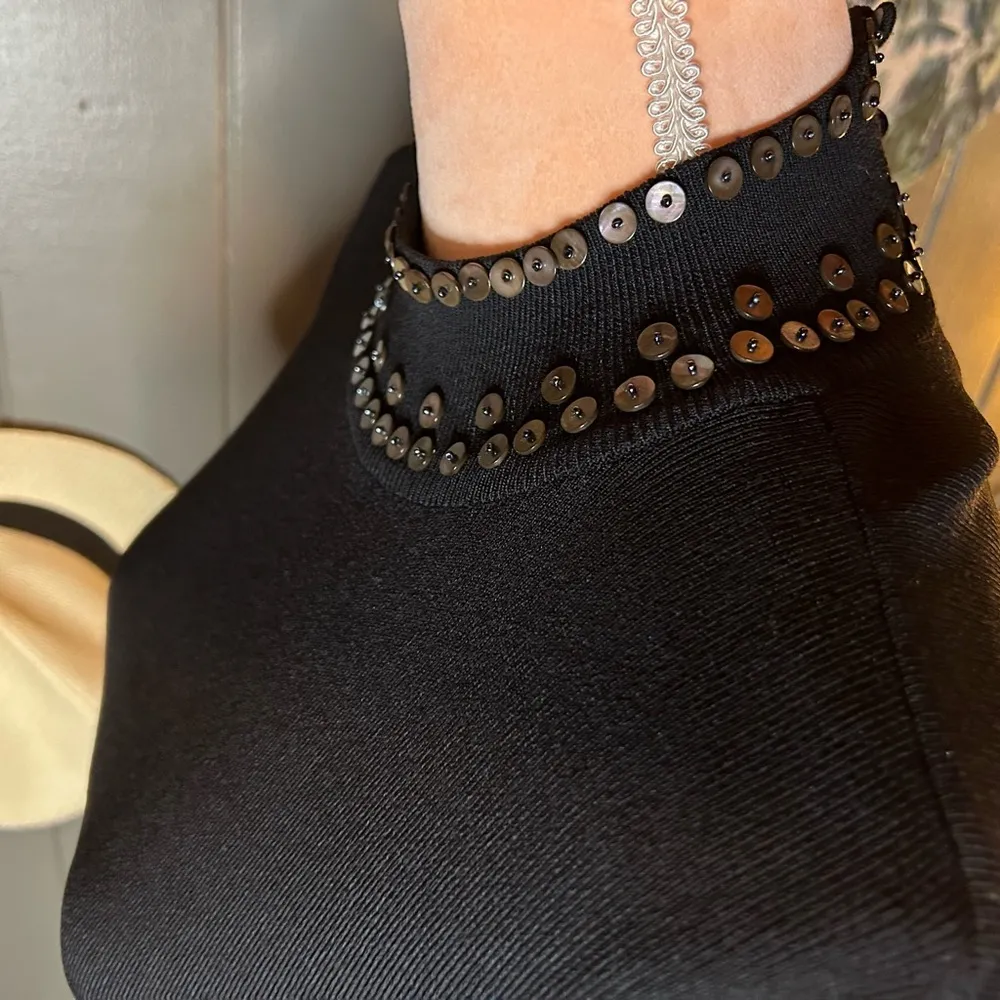 Adrianna Papell Black Beaded Blouse Medium - Image 7