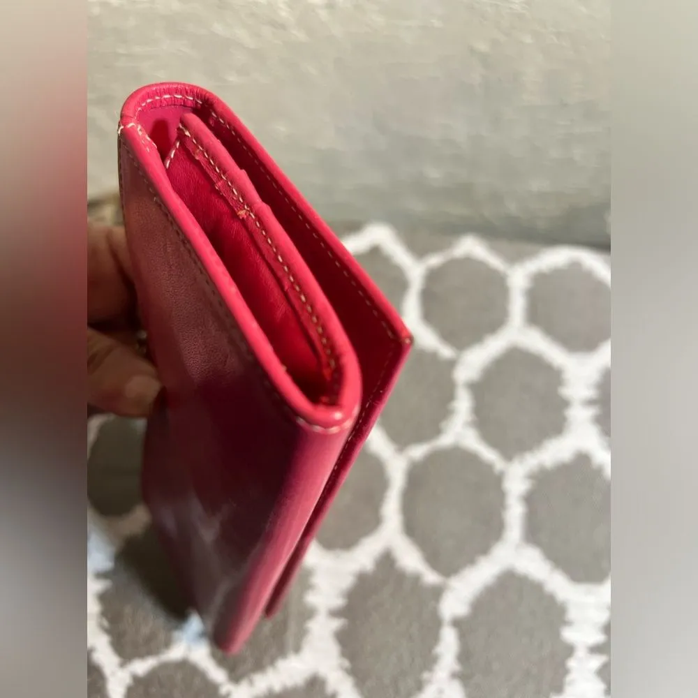 Nordstrom hot pink Leather wallet, NWOT, lots of room for everything! Great size - Image 7
