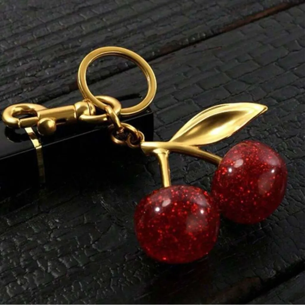 🆕Cherry Keychain Bag Charm Red - Image 5