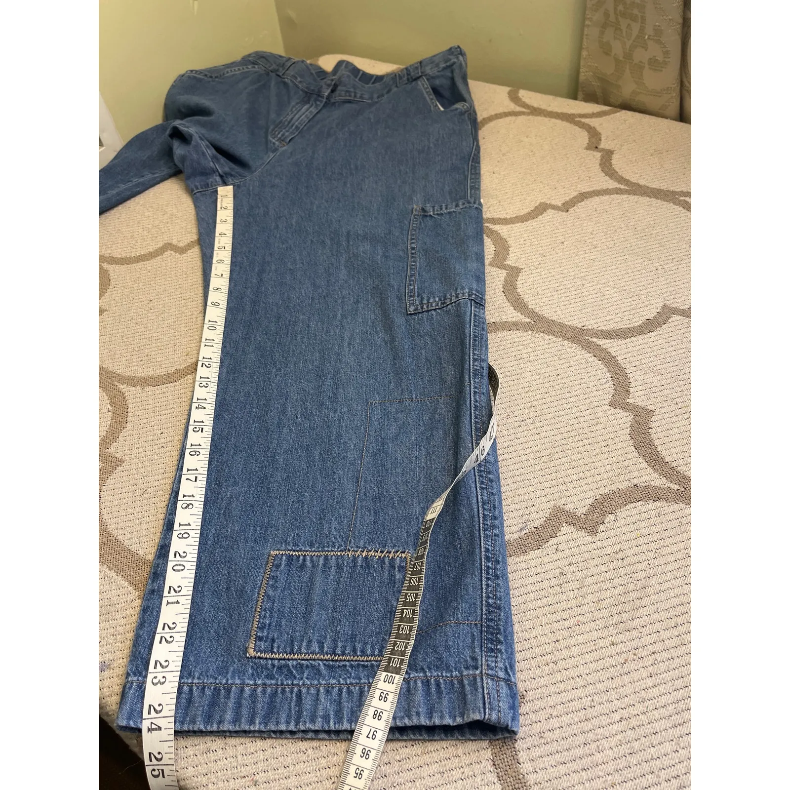 J.Jill cropped patchwork blue jeans, size 12 - Image 7