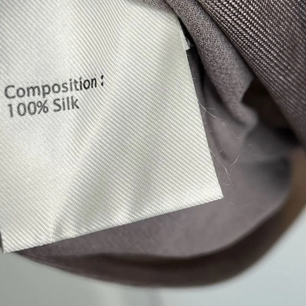 3.1 Phillip Lim Sz M Metallic Silk Snap Up Suit Jacket Bronze Rose Gold - Image 10