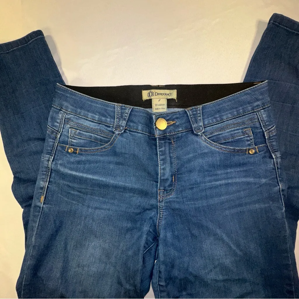 Democracy Ab Solution Jeans Dark Wash High Rise Booty Lift Jegging Size 8 - Image 2