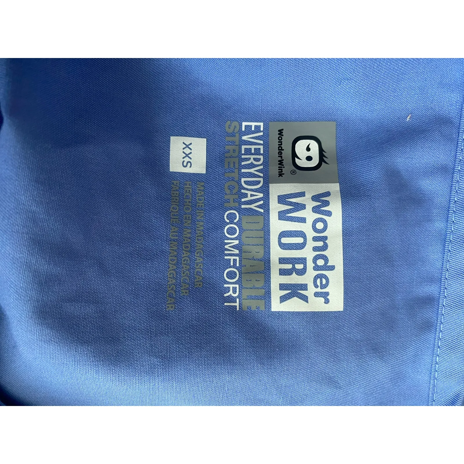 Wonder Work Everyday Durable Stretch Blue Scrub Top XXS - Image 7