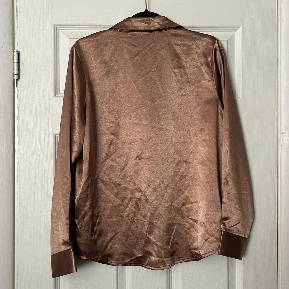 Shein Button-Down Silky Blouse - Size M - Image 5