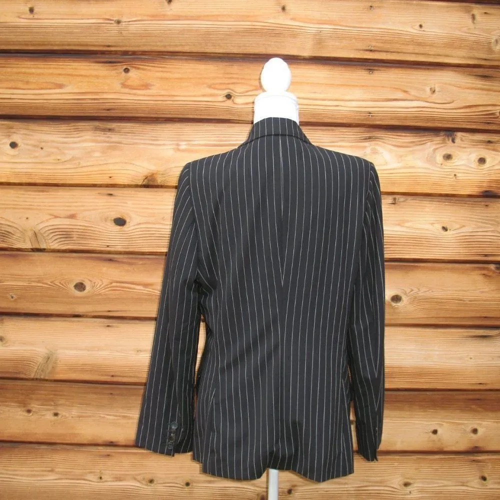 Vintage Piazza Sempione Stretch Wool Pinstripe Double Breasted Jacket Blazer L - Image 8