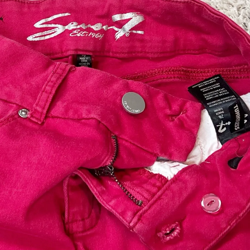 Seven7 Tummless Solid Pink Mid Rise Skinny Jeans Size 10 Stretchy Pockets - Image 6