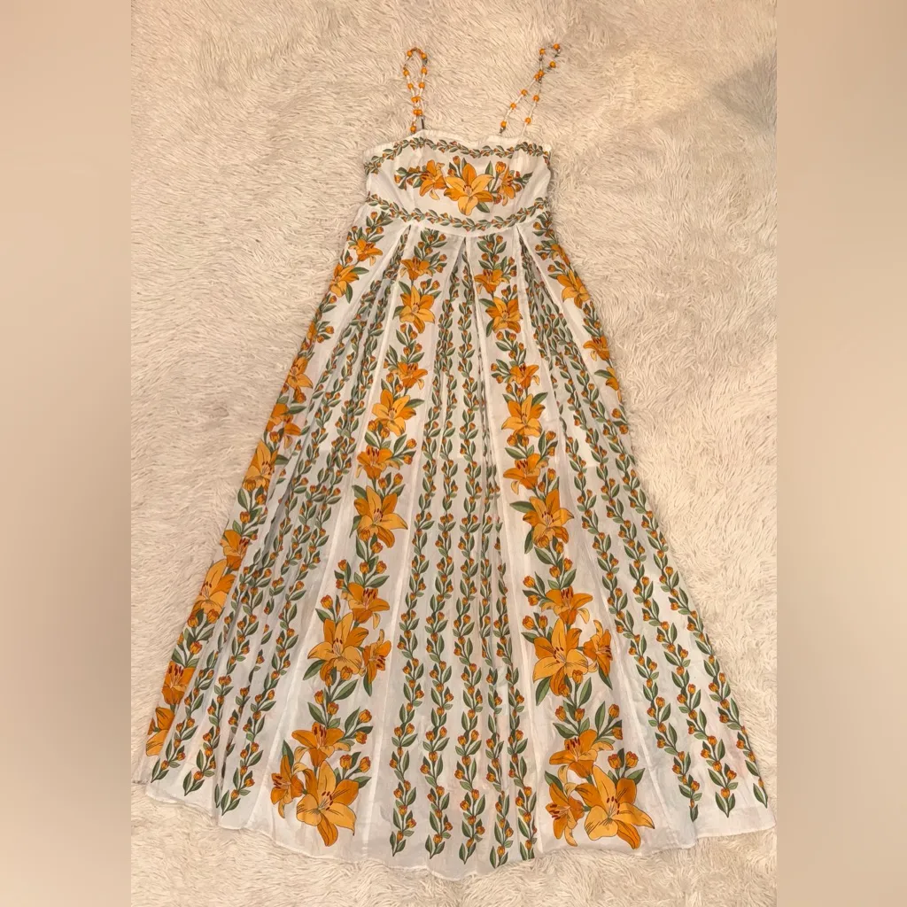 NWOT FARM Rio Off-White Tropical Lightness Floral Sleeveless sundress Maxi sz S - Image 11