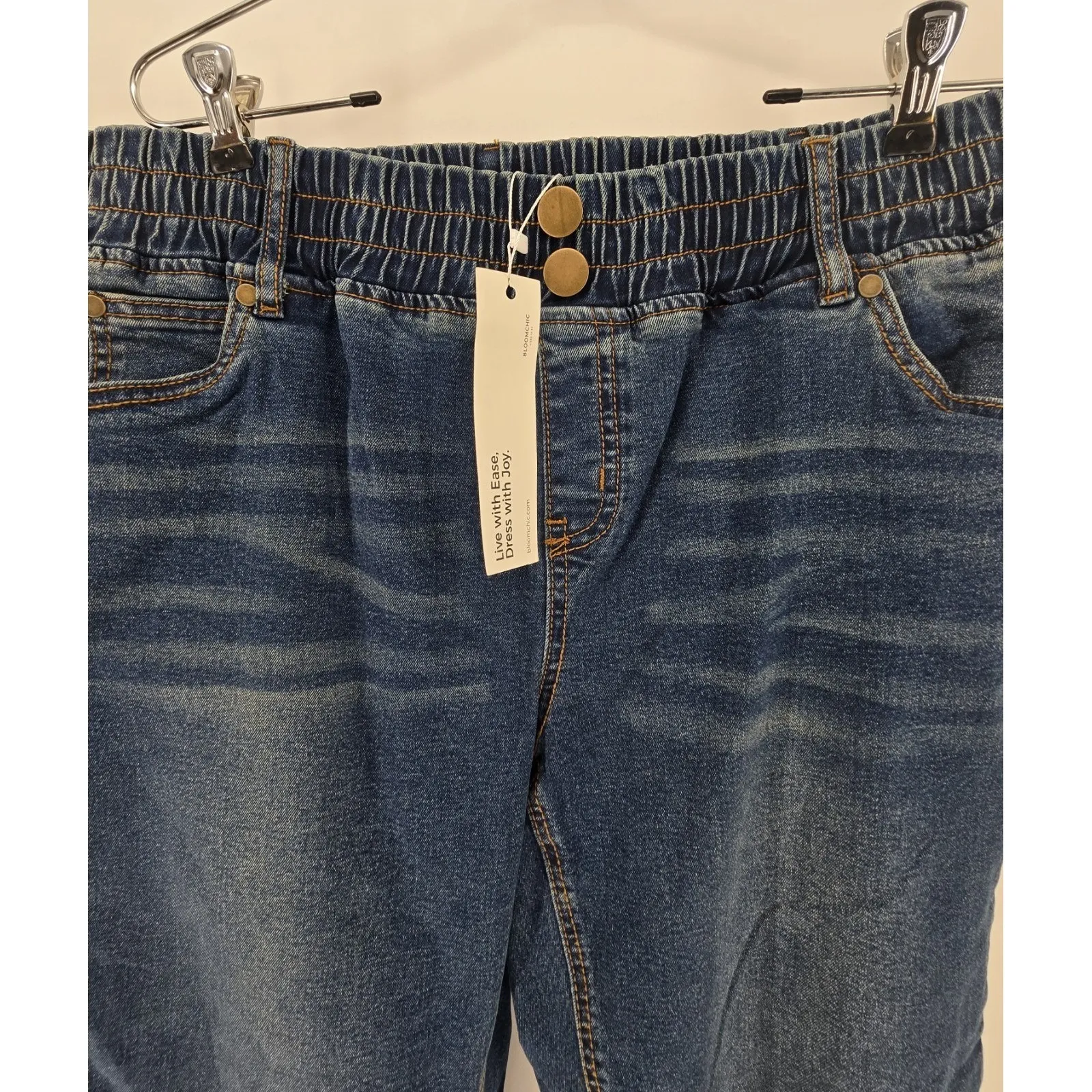 Bloomchic Denim Pants Womens Size 16 Blue Made For Your Curves Pull‎ On - Image 2