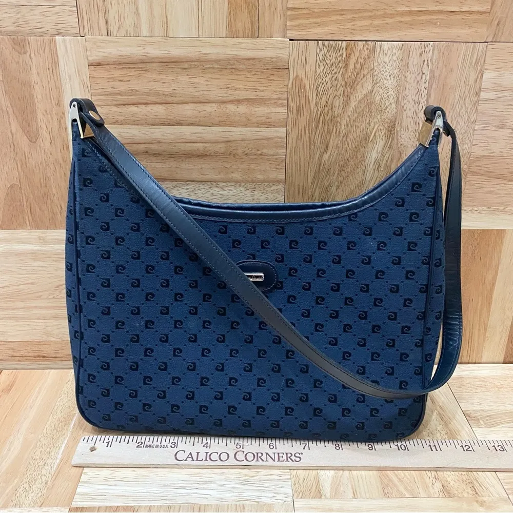 Vintage Pierre Cardin Navy Blue Signature Logo Shoulder Bag - Image 6