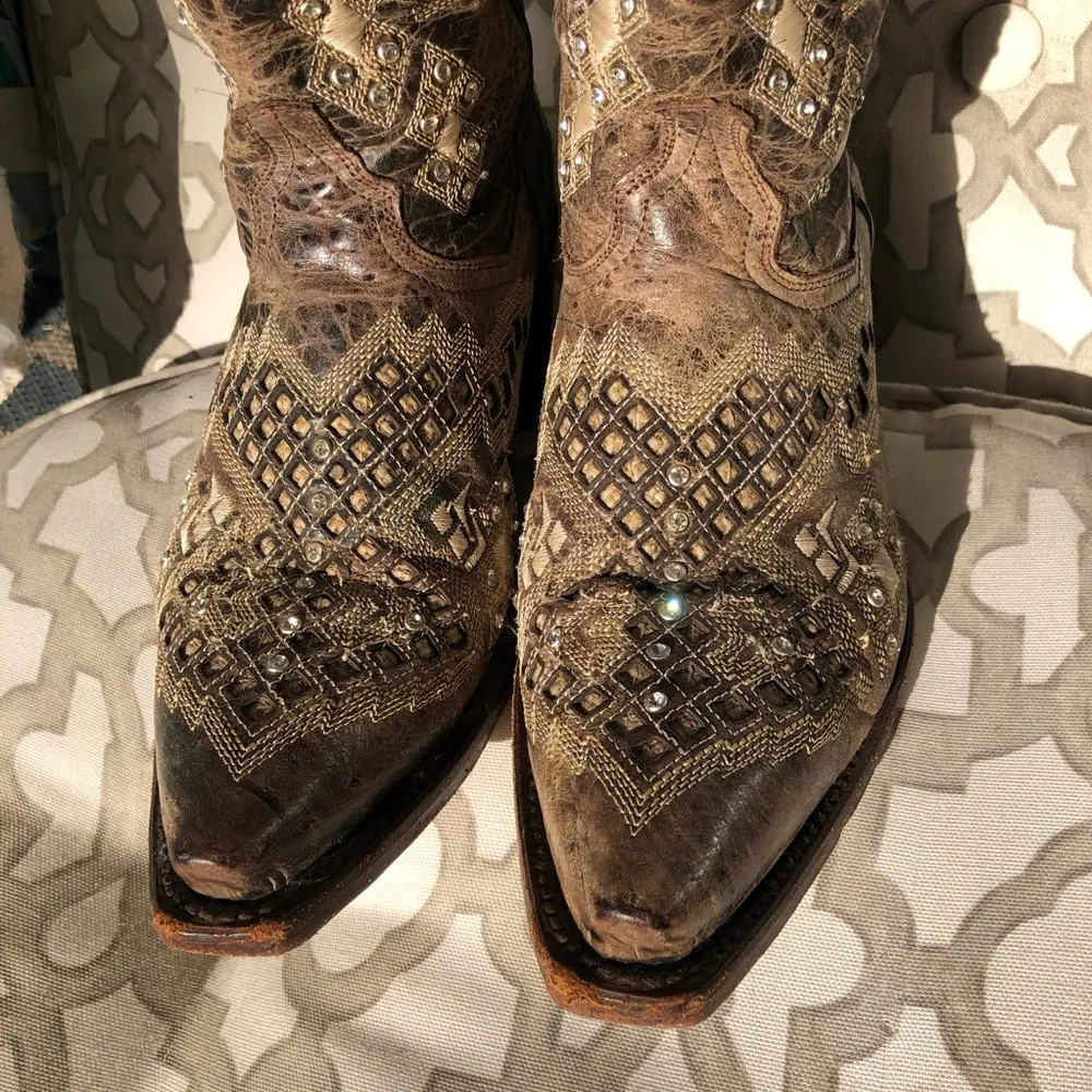 Studded Rhinestones Western 5664 Cowboy Boots 8 - Image 3