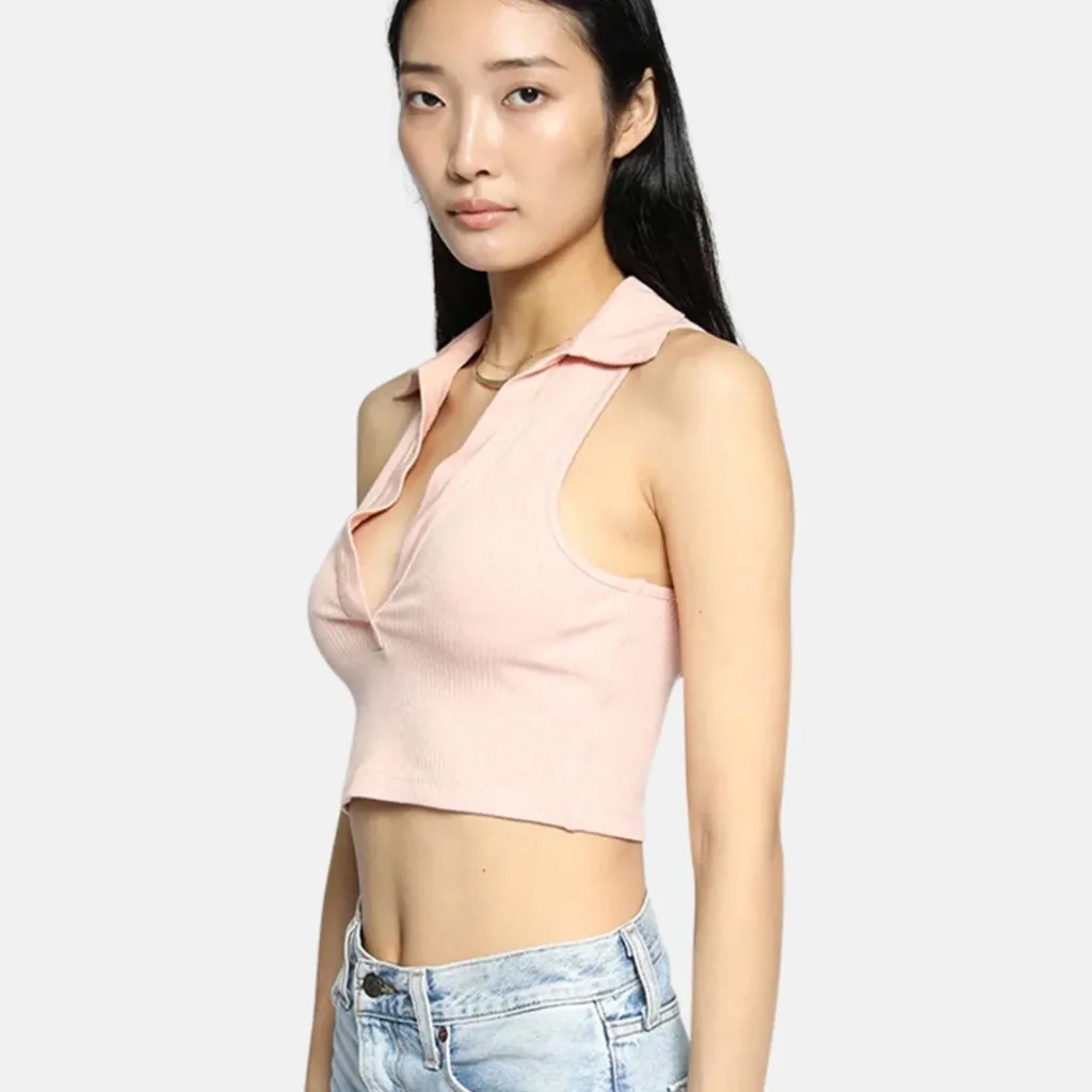 NWOT The Range Alloy Rib Sleeveless Cropped Polo - Image 2