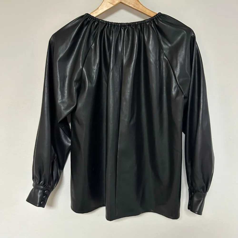 Dolce Cabo Faux Leather Top Black Size undefined - Image 7