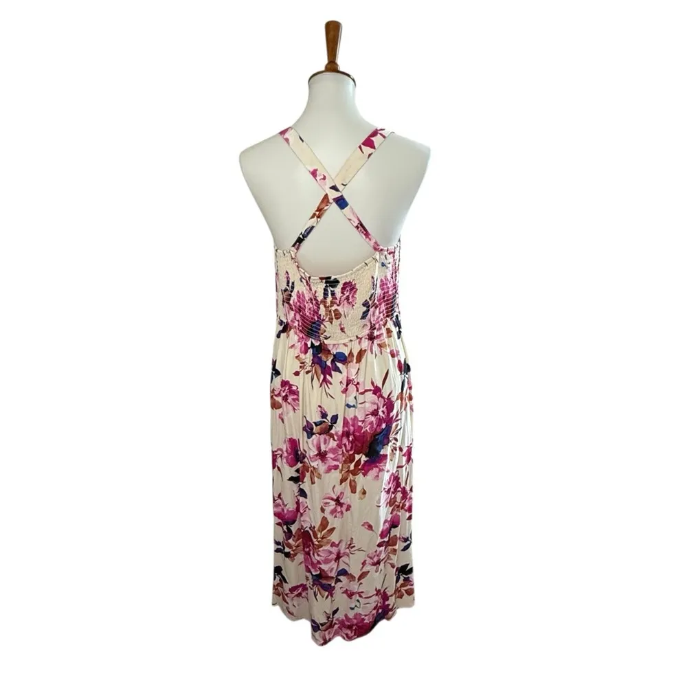 Vici Collection lovestich Mckenah Floral Midi Dress White Pink Size Large - Image 3