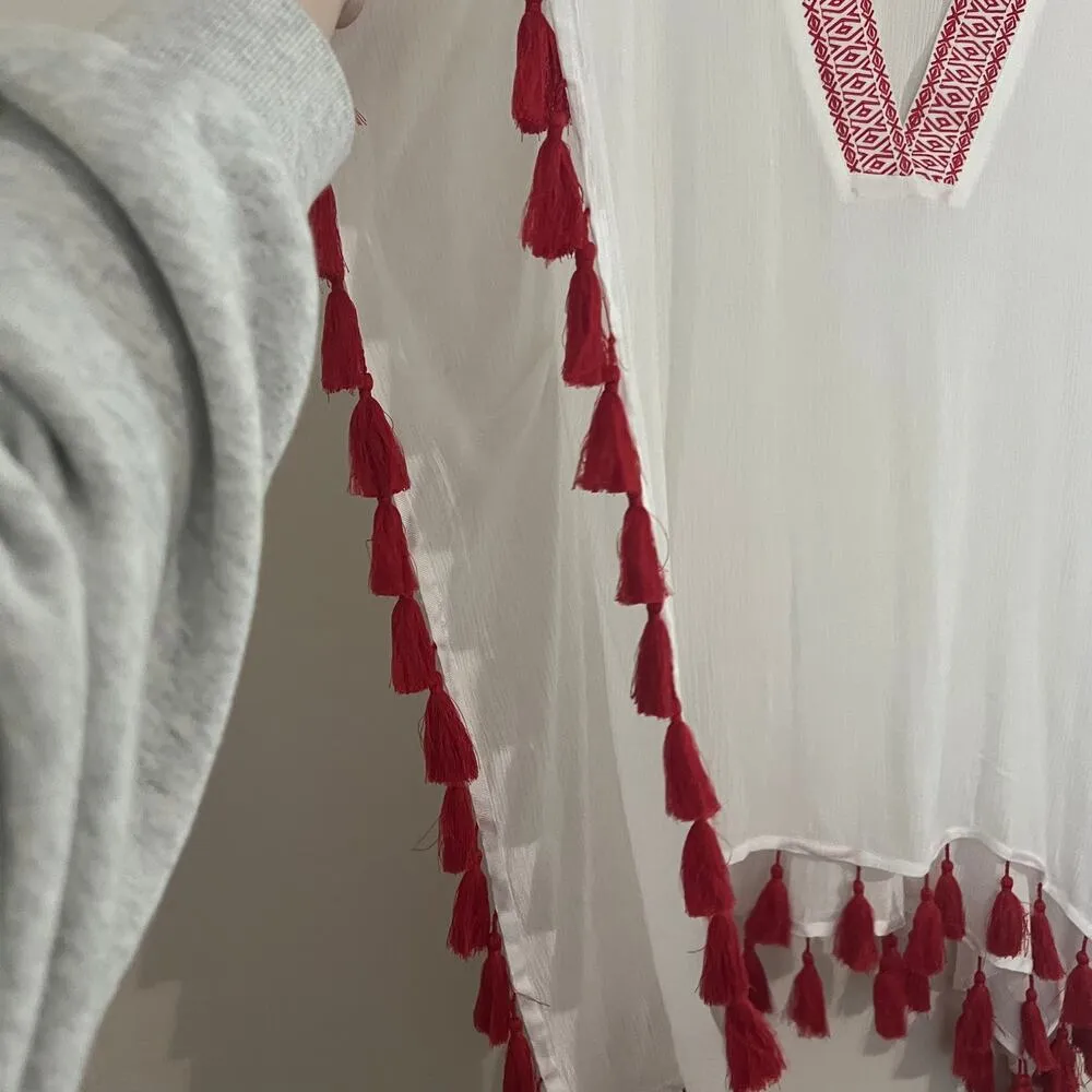 Show Me Your Mumu Trace Diamond Head Embroidered Tassel Fringe Detail Swim Cover - Image 7