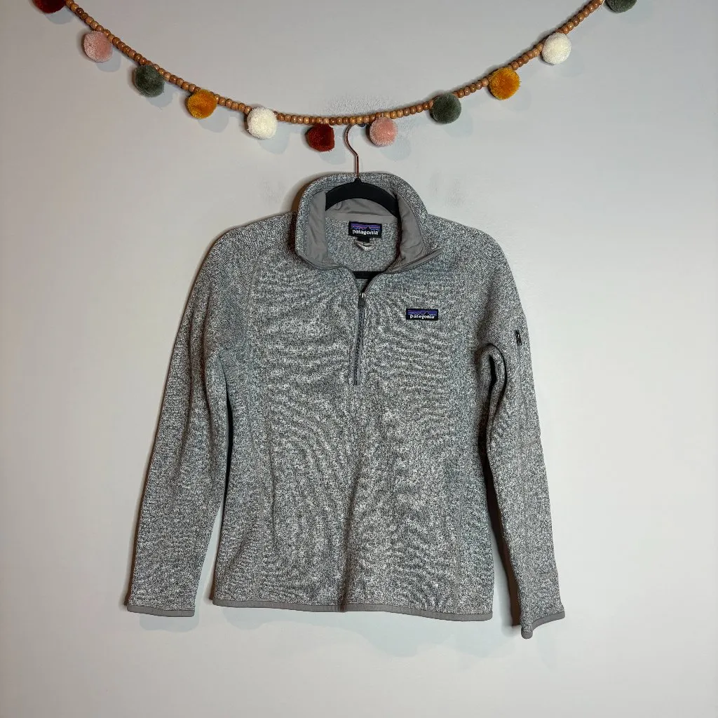 Patagonia Better Sweater 1/4 Zip Fleece Pullover Light Grey - Image 2