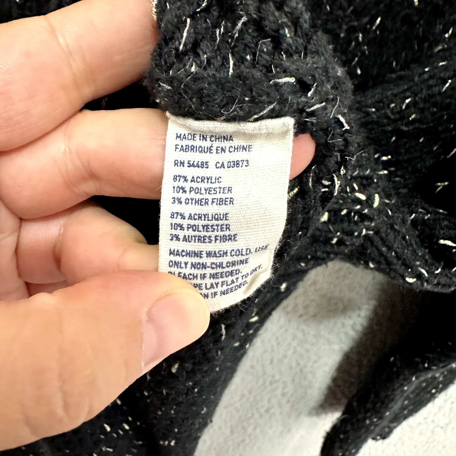 American Eagle Sweater M Black Speckled Knit 90s Grunge Academia Cozy Preppy - Image 6