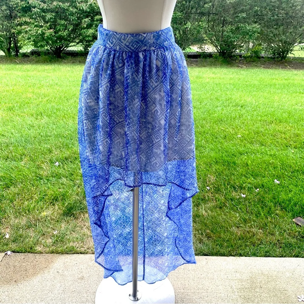 Ecoté urban outfitters small high low chiffon skirt blue - Image 2