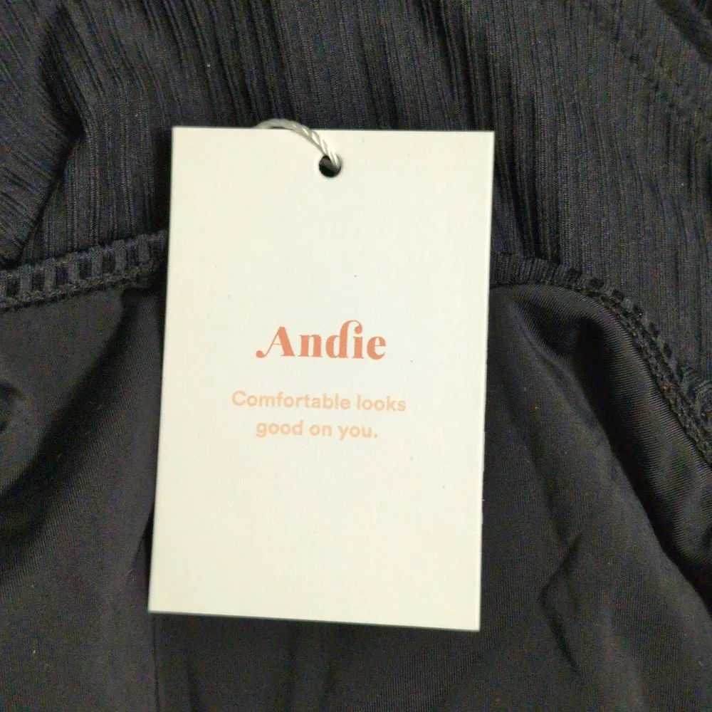 Andie Tulum One Piece Swimsuit Black Rib Beach Pool Resort Crisscross M New - Image 8