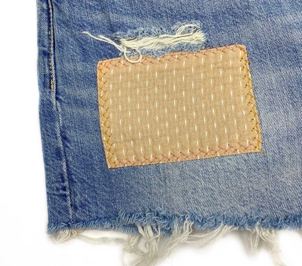 Levi’s 501 Glow Patchwork Shorts 24 Distressed - Image 11