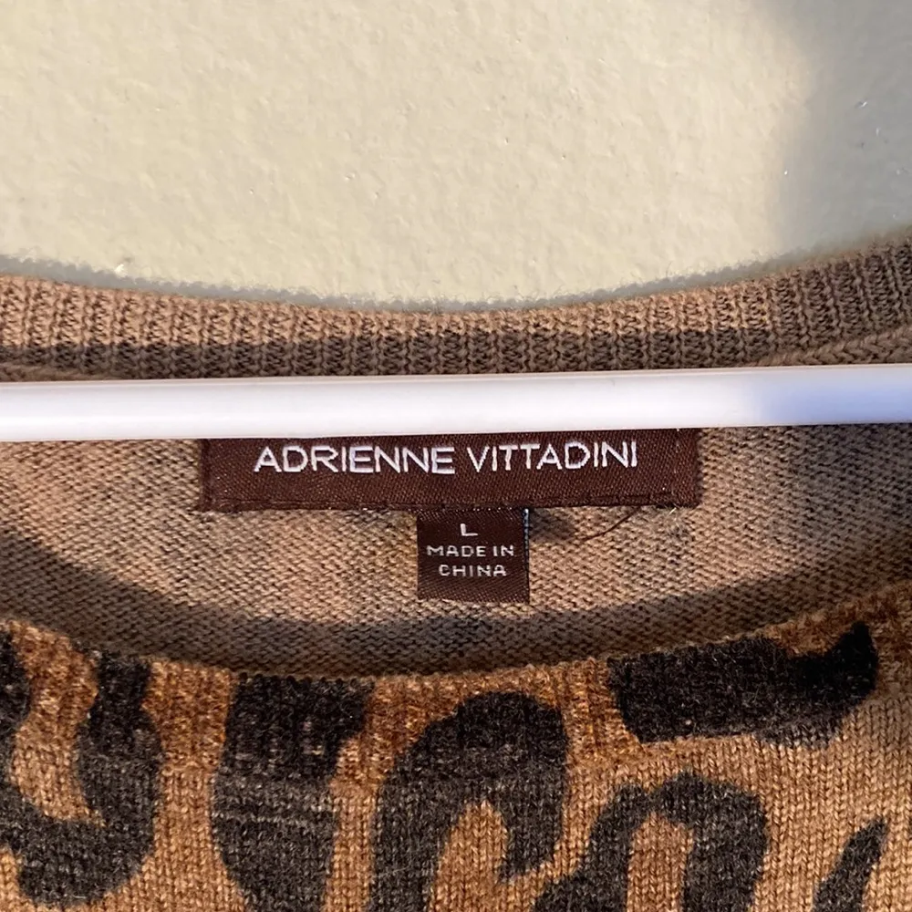 Adrienne Vittadini Long Sleeve Leopard Bodycon Dress Size Large - Image 3