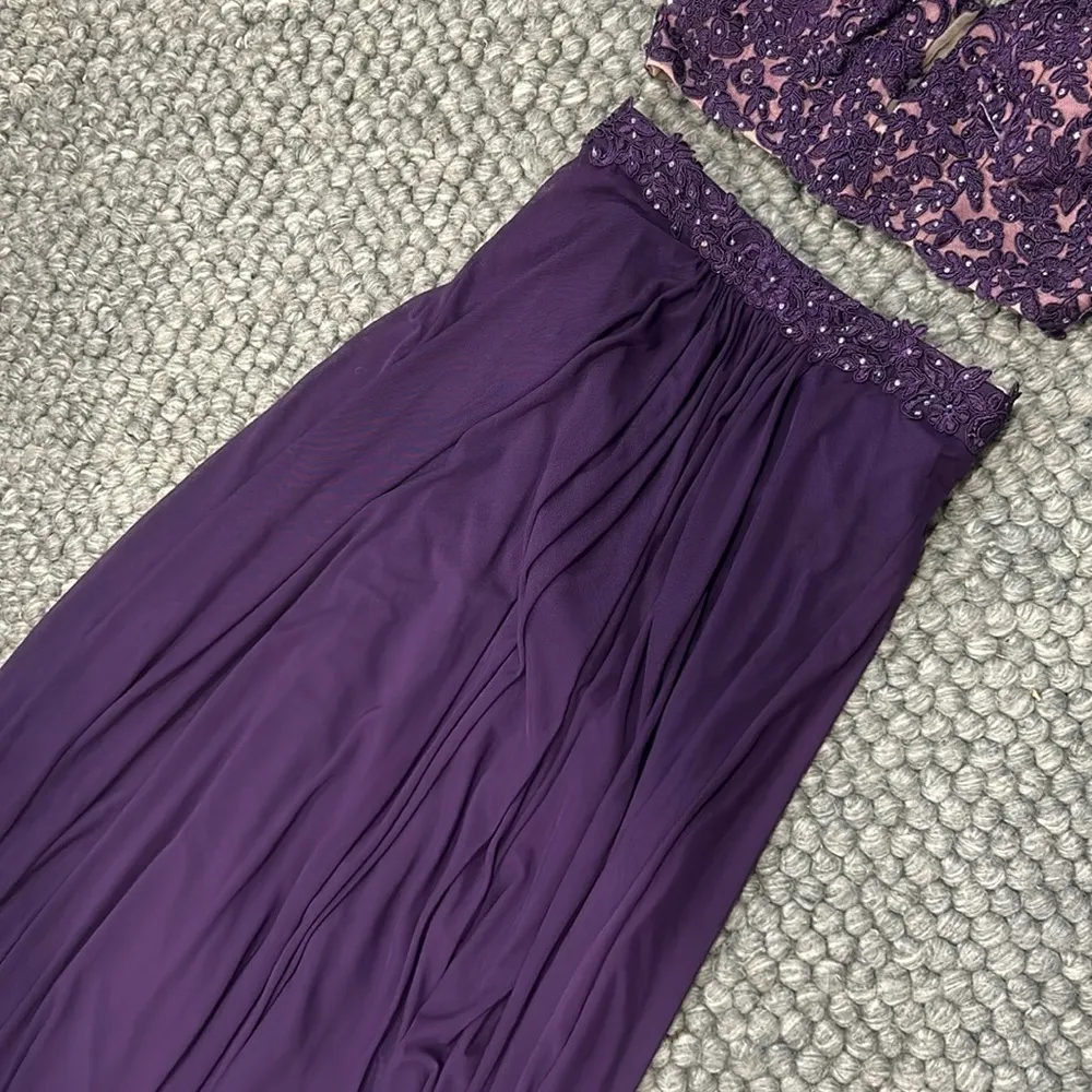 Favianna 96551 Two Piece Purple Prom Dress Size 2 - Image 5