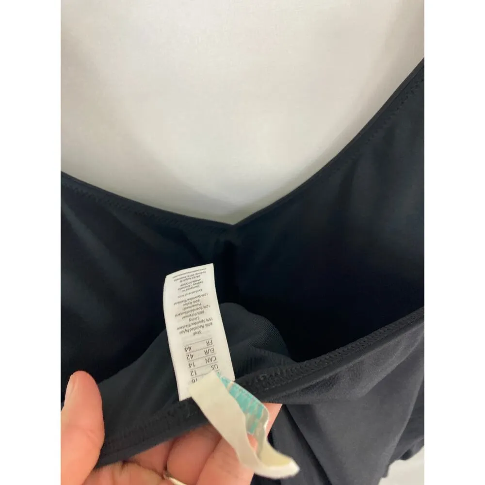 Sea Level Eco Essentials Tankini Swim Top Black Size 12 - Image 4